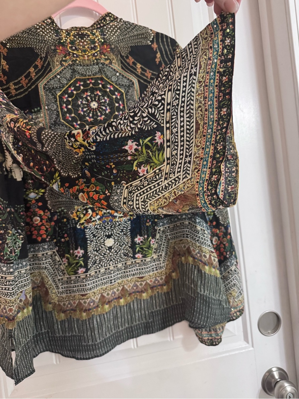 CAMILLA Mama Bakshi Silk Crystal Embellished Blouse Top Size S - Picture 9 of 15